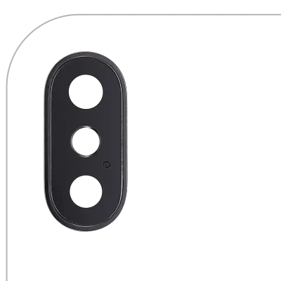 Back Camera Lens With Bracket & Bezel For iPhone X (Real Sapphire) (Premium) (Space Gray) (10 Pack)