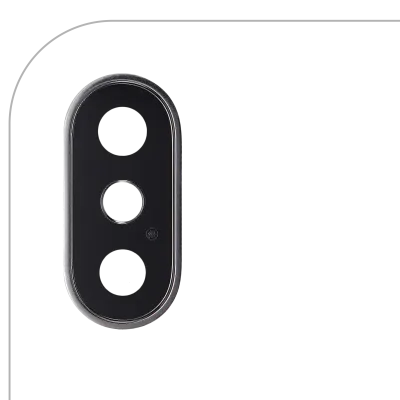 Back Camera Lens With Bracket & Bezel For iPhone X (Real Sapphire) (Premium) (Silver) (10 Pack)