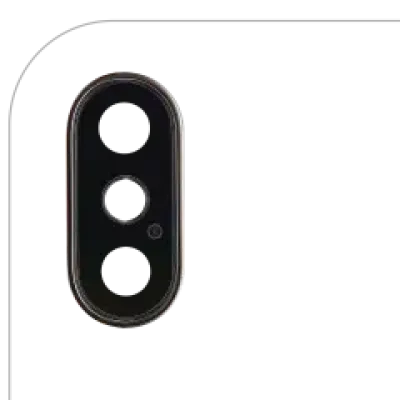 Скло камери з кріпленням і рамкою для iPhone XS / XS Max (Aftermarket Plus) (золотий) (уп. 10 шт)