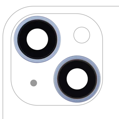 Back Camera Lens With Bracket & Bezel For iPhone 14 / 14 Plus (2 Piece Set) (Aftermarket Plus) (Blue)