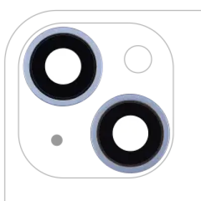 Скло камери з кріпленням і рамкою для iPhone 14 / 14 Plus (комплект 2 шт) (Aftermarket Plus) (синій)