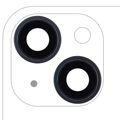 Back Camera Lens With Bracket & Bezel For iPhone 14 / 14 Plus (2 Piece Set) (Aftermarket Plus) (Midnight)