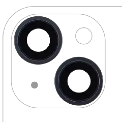 Скло камери з кріпленням і рамкою для iPhone 14 / 14 Plus (комплект 2 шт) (Aftermarket Plus) (Midnight)