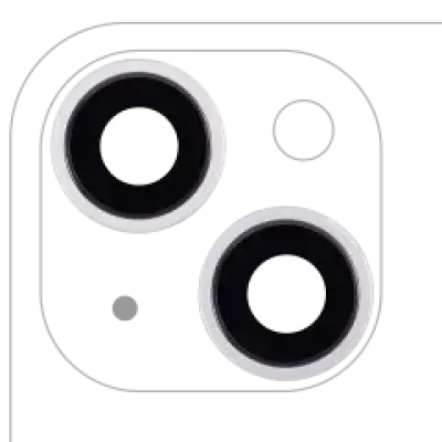 Скло камери з кріпленням і рамкою для iPhone 14 / 14 Plus (комплект 2 шт) (Aftermarket Plus) (фіолетовий)