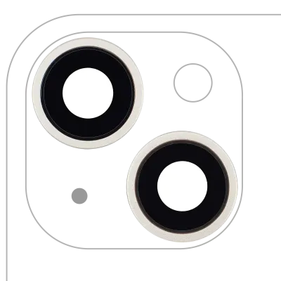 Back Camera Lens With Bracket & Bezel For iPhone 14 / 14 Plus (2 Piece Set) (Aftermarket Plus) (Starlight)