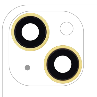 Back Camera Lens With Bracket & Bezel For iPhone 14 / 14 Plus (2 Piece Set) (Aftermarket Plus) (Yellow)