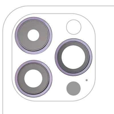 Back Camera Lens With Bracket & Bezel For iPhone 14 Pro / 14 Pro Max (3 Piece Set) (Aftermarket Plus) (Deep Purple)
