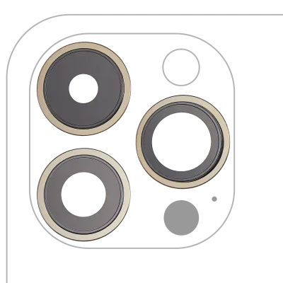 Back Camera Lens With Bracket & Bezel For iPhone 14 Pro / 14 Pro Max (3 Piece Set) (Aftermarket Plus) (Gold)