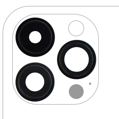 Back Camera Lens With Bracket & Bezel For iPhone 14 Pro / 14 Pro Max (3 Piece Set) (Aftermarket Plus) (Space Black)