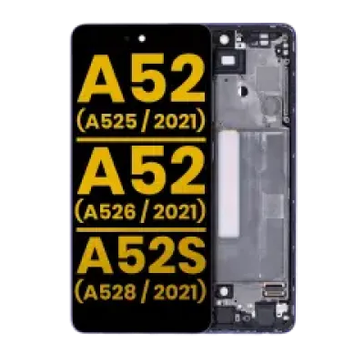 Дисплейний модуль (OLED) з рамкою для Samsung Galaxy A52 4G (A525 / 2021) / A52 5G (A526 / 2021) / A52S 5G (A528 / 2021) (Refurbished) (Awesome Violet)