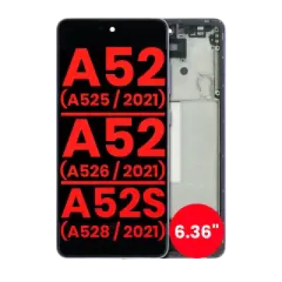 Дисплейний модуль (OLED) з рамкою для Samsung Galaxy A52 4G (A525 / 2021) / A52 5G (A526 / 2021) / A52S 5G (A528 / 2021) (6.36") (Aftermarket Plus) (Awesome Violet)