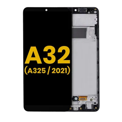 Дисплейний модуль (OLED) з рамкою для Samsung Galaxy A32 4G (A325 / 2021) (Refurbished) (Awesome Black)