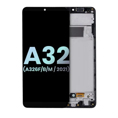 Дисплейний модуль (LCD) з рамкою для Samsung Galaxy A32 5G (A326F/B/M / 2021) (International Dual Sim Model) (Service Pack) (Awesome Black)