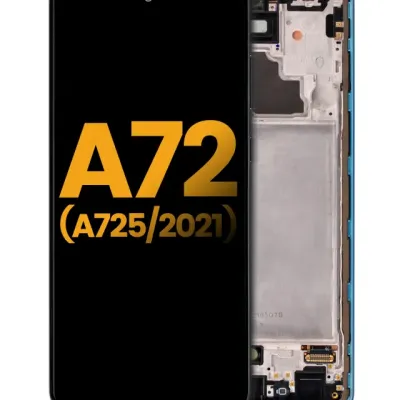 Дисплейний модуль OLED з рамкою для Samsung Galaxy A72 (A725 / 2021) (Refurbished) (Awesome Blue)