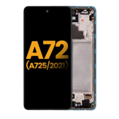 Дисплейний модуль OLED з рамкою для Samsung Galaxy A72 (A725 / 2021) (Refurbished) (Awesome Blue)