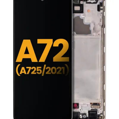 Дисплейний модуль OLED з рамкою для Samsung Galaxy A72 (A725 / 2021) (Refurbished) (Awesome White)