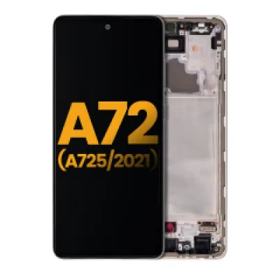 Дисплейний модуль OLED з рамкою для Samsung Galaxy A72 (A725 / 2021) (Refurbished) (Awesome White)