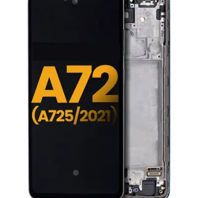 Дисплейний модуль OLED з рамкою для Samsung Galaxy A72 (A725 / 2021) (Refurbished) (Awesome Black)