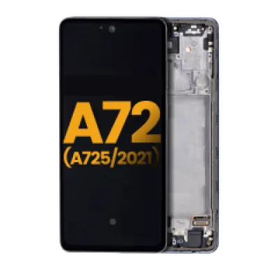 Дисплейний модуль OLED з рамкою для Samsung Galaxy A72 (A725 / 2021) (Refurbished) (Awesome Black)
