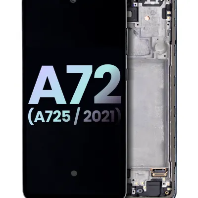 Дисплейний модуль OLED з рамкою для Samsung Galaxy A72 (A725 / 2021) (Service Pack) (Awesome Black)