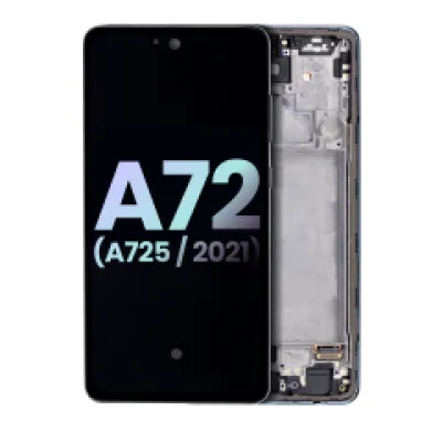 Дисплейний модуль OLED з рамкою для Samsung Galaxy A72 (A725 / 2021) (Service Pack) (Awesome Black)
