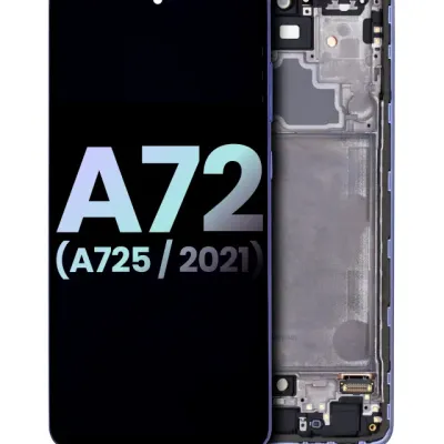 Дисплейний модуль OLED з рамкою для Samsung Galaxy A72 (A725 / 2021) (Service Pack) (Awesome Violet)