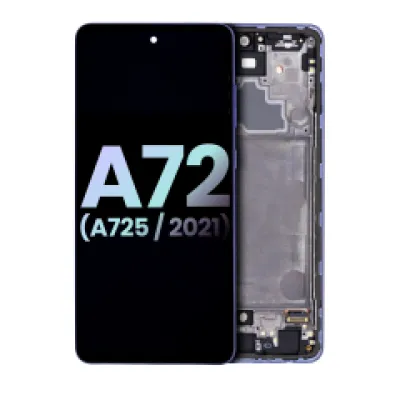 Дисплейний модуль OLED з рамкою для Samsung Galaxy A72 (A725 / 2021) (Service Pack) (Awesome Violet)