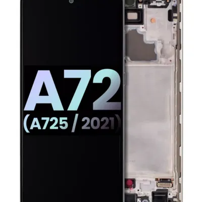 OLED Assembly With Frame For Samsung Galaxy A72 (A725 / 2021) (Service Pack) (Awesome White)
