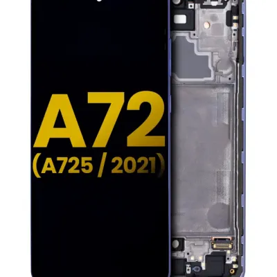 Дисплейний модуль OLED з рамкою для Samsung Galaxy A72 (A725 / 2021) (Refurbished) (Awesome Violet)