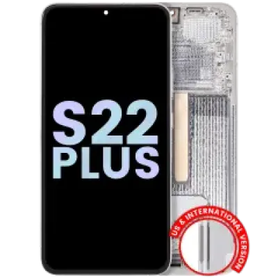 Дисплейний модуль (OLED) з рамкою для Samsung Galaxy S22 Plus 5G (Service Pack) (білий)