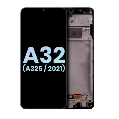 Дисплейний модуль (LCD) з рамкою для Samsung Galaxy A32 4G (A325 / 2021) (Service Pack) (Awesome Black)