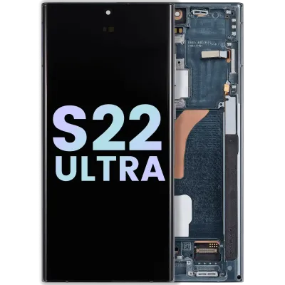 Дисплейний модуль (OLED) з рамкою для Samsung Galaxy S22 Ultra 5G (Service Pack) (зелений)