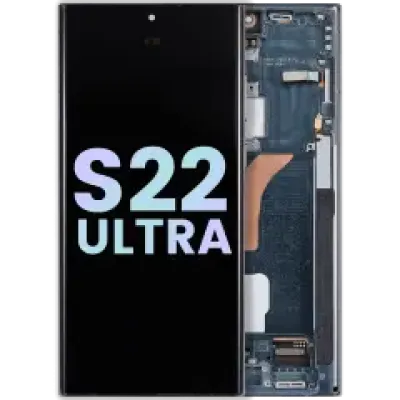 Дисплейний модуль (OLED) з рамкою для Samsung Galaxy S22 Ultra 5G (Service Pack) (зелений)