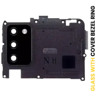 Скло камери з рамкою для Samsung Galaxy A02S (A025 / 2020) (N Version) (чорний)