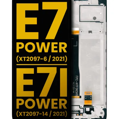 Дисплейний модуль (LCD) з рамкою для Motorola Moto E7 Power (XT2097-6 / 2021) (Refurbished) (чорний)