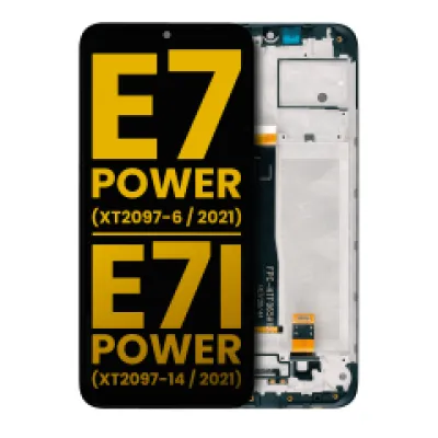 Дисплейний модуль (LCD) з рамкою для Motorola Moto E7 Power (XT2097-6 / 2021) (Refurbished) (чорний)