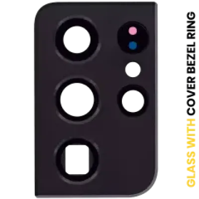 Скло камери з рамкою для Samsung Galaxy S21 Ultra 5G (Phantom Black)