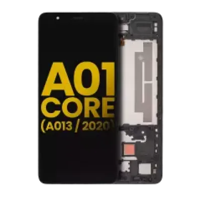 Дисплейний модуль з рамкою для Samsung Galaxy A01 Core (A013 / 2020) (Refurbished) (чорний)