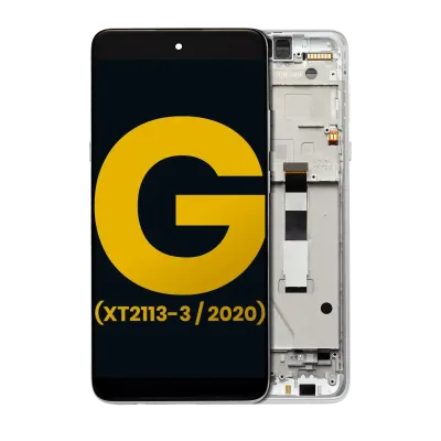 LCD Assembly With Frame For Motorola Moto G 5G (XT2113-3 / 2020) (Refurbished) (Frosted Silver)