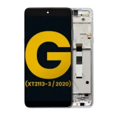 Дисплейний модуль (LCD) з рамкою для Motorola Moto G 5G (XT2113-3 / 2020) (Refurbished) (Frosted Silver)