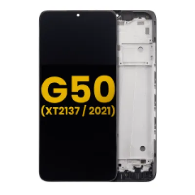 Дисплейний модуль з рамкою для Motorola Moto G50 (XT2137 / 2021) (Refurbished) (усі кольори)