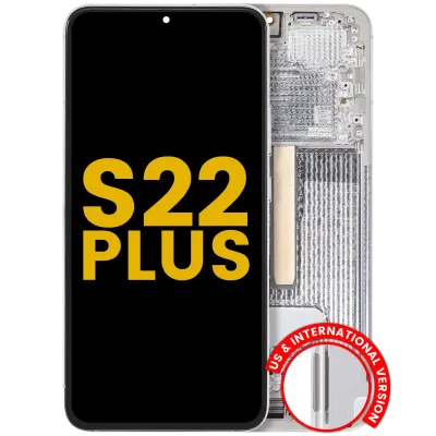Дисплейний модуль (OLED) з рамкою для Samsung Galaxy S22 Plus 5G (US & International Version) (Refurbished) (білий)