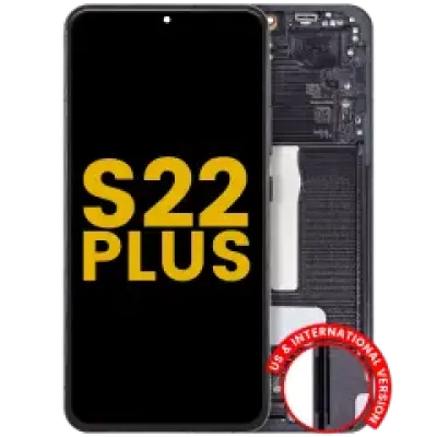 Дисплейний модуль (OLED) з рамкою для Samsung Galaxy S22 Plus 5G (US & International Version) (Refurbished) (Phantom Black)