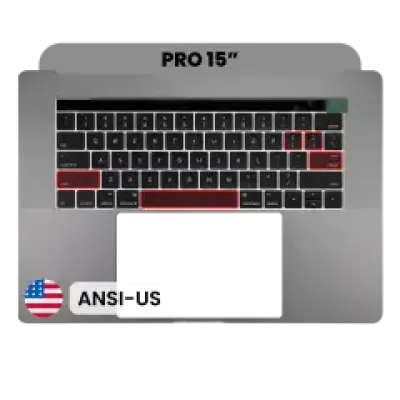 Топкейс з клавіатурою (ANSI US) для MacBook Pro 15" A1707 (2016-2017) (Used OEM Pull: Grade B/C) (Space Gray)