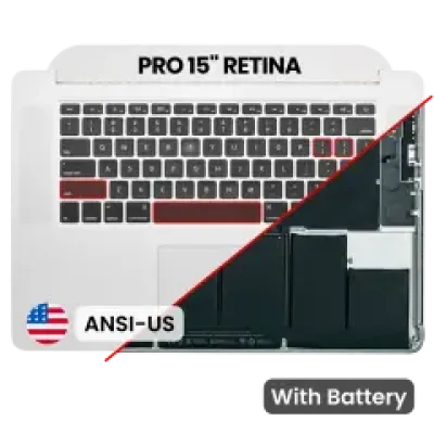 Топкейс з акумулятором і клавіатурою (ANSI US) для MacBook Pro 15" A1398 (2015) (Used OEM Pull: Grade A)