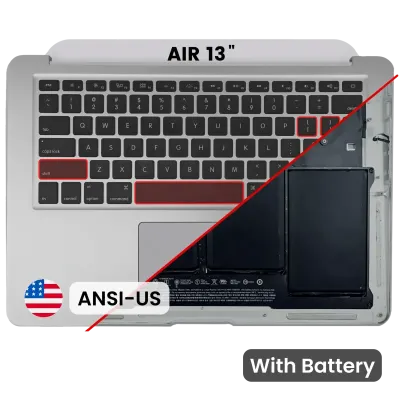 Top Case with Battery and Keyboard (ANSI US) For MacBook Air 13" A1466 (2013-2017) (Used OEM Pull: Grade A)