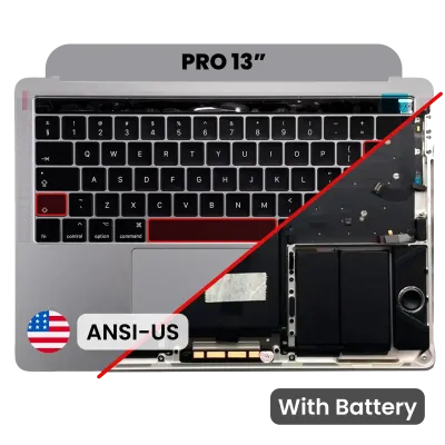 Top Case with Battery and Keyboard (ANSI US) For MacBook Pro 13" A1706 (2016) (Used OEM Pull: Grade A) (Space Gray)