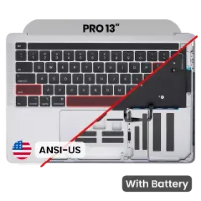 Топкейс з акумулятором і клавіатурою (ANSI US) для MacBook Pro 13" A2251 (2020) (Used OEM Pull: Grade A) (Silver)