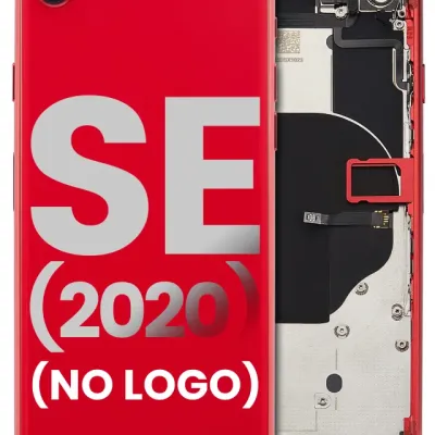 Задня кришка з встановленими дрібними компонентами для iPhone SE (2020) (No Logo) (Aftermarket Plus) (чорний)