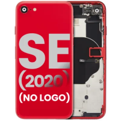 Задня кришка з встановленими дрібними компонентами для iPhone SE (2020) (No Logo) (Aftermarket Plus) (чорний)